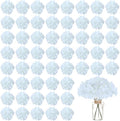 100PCS Artificial Hydrangea Flowers, Fake Flowers Silk White Hydrangea Full Flowers Heads with Stems for Wedding