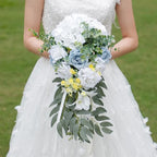 100PCS Artificial Hydrangea Flowers, Fake Flowers Silk White Hydrangea Full Flowers Heads with Stems for Wedding, alternate