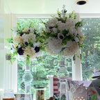 100PCS Artificial Hydrangea Flowers, Fake Flowers Silk White Hydrangea Full Flowers Heads with Stems for Wedding, alternate