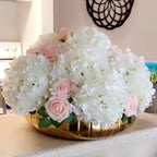 100PCS Artificial Hydrangea Flowers, Fake Flowers Silk White Hydrangea Full Flowers Heads with Stems for Wedding, alternate