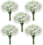 100Pcs Babys Breath Artificial Flowers-Gypsophila Babys Breath Flowers Artificial Bulk-White Real Touch Fake