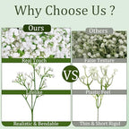 100Pcs Babys Breath Artificial Flowers-Gypsophila Babys Breath Flowers Artificial Bulk-White Real Touch Fake, alternate view