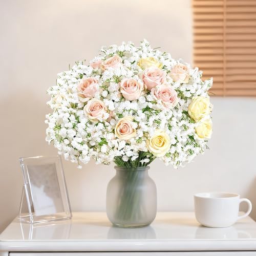 100Pcs Babys Breath Artificial Flowers-Gypsophila Babys Breath Flowers Artificial Bulk-White Real Touch Fake, alternate view