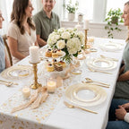 100Pcs Clear Plates With Gold Trim for Party, Disposable Plates Include 50 Dessert Plates and 50 Dinner Plates, alternate