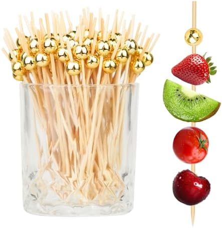100PCS Cocktail Picks, Fancy Toothpicks for Appetizers, Decorative Skewers for Appetizers Drinks Party Fruit