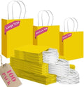 100PCS Gift Bag with Handles Bulk Bright Yellow Paper Bags Assorted Sizes(33pcs Large 13",33pcs Medium 11",34pcs