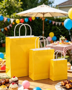 100PCS Gift Bag with Handles Bulk Bright Yellow Paper Bags Assorted Sizes(33pcs Large 13",33pcs Medium 11",34pcs, alternate