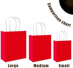 100PCS Gift Bag with Handles Bulk Red Paper Bags Assorted Sizes(33pcs Large 13",33pcs Medium 11",34pcs Small 8"), alternate