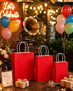 100PCS Gift Bag with Handles Bulk Red Paper Bags Assorted Sizes(33pcs Large 13",33pcs Medium 11",34pcs Small 8"), alternate