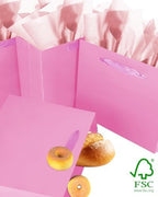 100PCS Pink Gift Bags with Tissue Paper Medium Wide Size in 100 Count (Pack of 1) - Medium Wide in Pink, alternate view 2