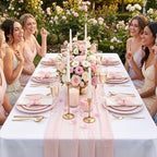 100Pcs Pink Plastic Plates for Party, Pink Disposable Plates Include 50 Dessert Plates and 50 Dinner Plates for, alternate