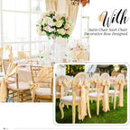 100Pcs Satin Chair Sashes Ties, Champagne Satin Chair Sashes Bows Chair Cover Back Tie Supplies for Wedding, alternate view 4
