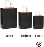 100Pcs Small Size Paper Gift Bags with Handles - 8.3"x6"x3.15" Kraft Small Party Bags - 16 Solid Colors in 100, alternate
