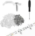 100Pcs Strip Light Mounting Brackets, Outdoor LED Strip Light Mounting Clips