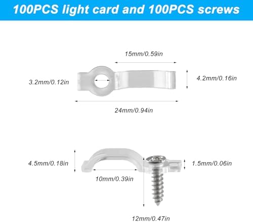 100Pcs Strip Light Mounting Brackets, Outdoor LED Strip Light Mounting Clips, alternate view 3