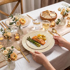 100Pcs White Plastic Plates With Gold Trim for Party, Plastic Disposable Plates Include 50 Dessert Plates and 50, alternate
