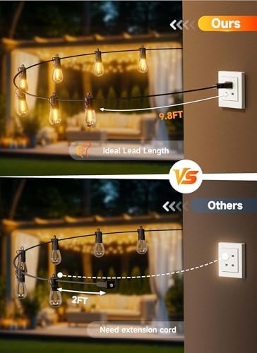 101FT Outdoor String Lights S14 LED Waterproof Patio Lights, alternate view 6