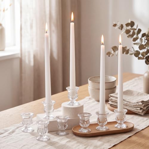 102 Pack Glass Candlestick Holders Bulk 2.5 Inch Taper Candle Holders Small Ritual Candle Stand Table, alternate view 2