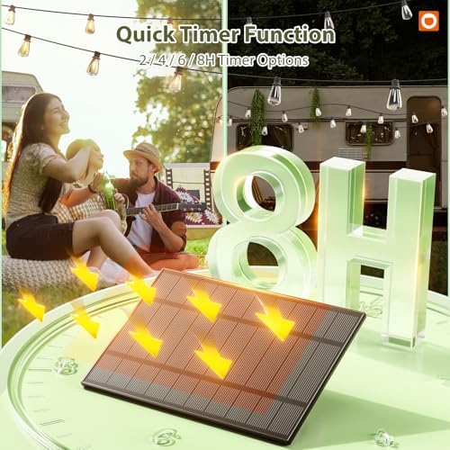 102FT(96+6) Solar String Lights Outdoor, Waterproof Dimmable 30+2 LED, alternate view 6