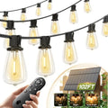 102FT(96+6) Solar String Lights Outdoor, Waterproof Dimmable 48+4 LED in Black