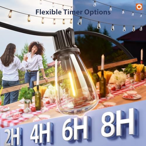 102FT(96+6) Solar String Lights Outdoor with Remote, Last 30+ Hrs, alternate view 5