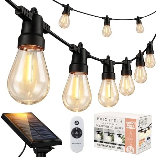 104 (52x2) FT Ambience Pro Solar Powered Outdoor LED String Lights - Waterproof Remote Control Lights - 32
