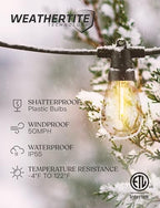 104 (52x2) FT Ambience Pro Solar Powered Outdoor LED String Lights - Waterproof Remote Control Lights - 32, alternate view 2