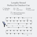 104 (52x2) FT Ambience Pro Solar Powered Outdoor LED String Lights - Waterproof Remote Control Lights - 32, alternate view 5