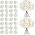104Pcs White Flowers, Hydrangea Artificial Flowers Bulk