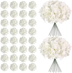 104Pcs White Flowers, Hydrangea Artificial Flowers Bulk