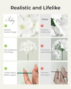 104Pcs White Flowers, Hydrangea Artificial Flowers Bulk, alternate view 5