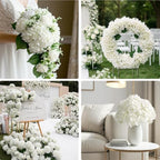 104Pcs White Flowers, Hydrangea Artificial Flowers Bulk, alternate view 6