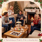 105 Pcs Christmas Tea Party Supplice Gingerbread Party Decorations in White, alternate view 6