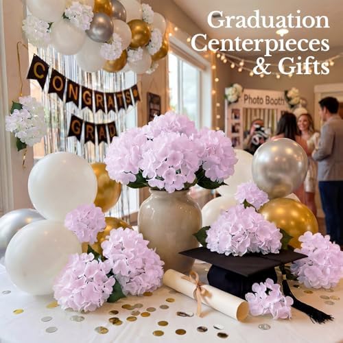 105PCS Hydrangea Artificial Flowers with Stronger Bendable Stems, Premium Silk Faux Hydrangea Flowers Bulk for, alternate