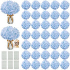 105PCS Hydrangea Artificial Flowers with Stronger Bendable Stems, Premium Silk Faux Hydrangea Flowers Bulk for