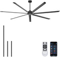108'' Industrial Ceiling Fan No Light for Warehouse, Black in Black
