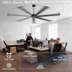 108'' Industrial Ceiling Fan No Light for Warehouse, Black in Black, alternate view 5
