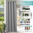108" L Outdoor Curtain for Patio Waterproof, Thermal Insulated Stainless Steel Grommet Blackout Outdoor/Indoor, alternate