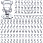 108 Pack Glass Candlestick Holders Bulk 2.5 Inch Taper Candle Holders Small Ritual Candle Stand Table