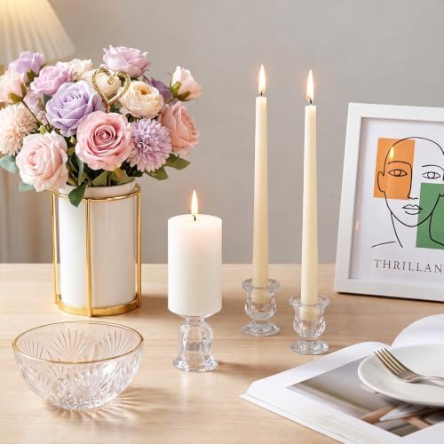 108 Pack Glass Candlestick Holders Bulk 2.5 Inch Taper Candle Holders Small Ritual Candle Stand Table, alternate view 6