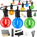 108FT 52LED Solar Christmas Lights Outdoor with Remote & USB Port in Multicolor