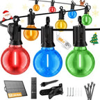 108FT 52LED Solar Christmas Lights Outdoor with Remote & USB Port in Multicolor
