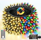 108FT Color Changing Christmas Lights with Remote Timer 300 LED