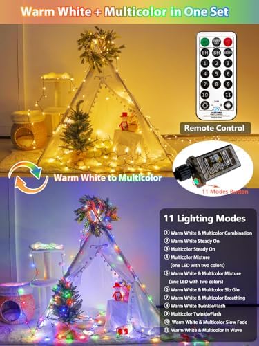108FT Color Changing Christmas Lights with Remote Timer 300 LED, alternate view 2