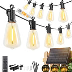 108FT Solar String Lights Outdoor Waterproof, Last 30+Hrs Runtime