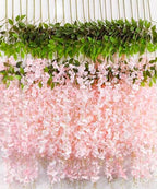 108pcs Artificial Wisteria Flowers 3.6 Feet/Piece Pink Dense Artificial Fake Wisteria Vine Ratta Hanging Garland