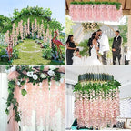 108pcs Artificial Wisteria Flowers 3.6 Feet/Piece Pink Dense Artificial Fake Wisteria Vine Ratta Hanging Garland, alternate