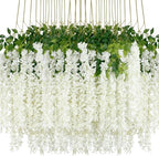 108Pcs Artificial Wisteria Flowers 3.6 Feet/Piece White Dense Artificial Fake Wisteria Vine Ratta Hanging