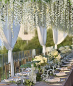108Pcs Artificial Wisteria Flowers 3.6 Feet/Piece White Dense Artificial Fake Wisteria Vine Ratta Hanging, alternate view 2