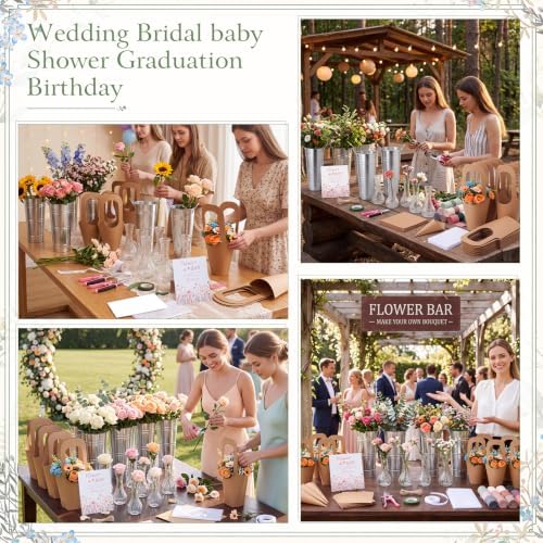 109 Pcs DIY Bloom Bar Flower Supplies Kit Wedding, Glass Vase, alternate view 6